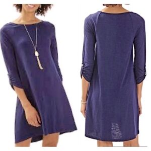 Lilly Pulitzer Navy Surfcrest Swing Dress Women’s Size Small Blue Roll Tab Slv